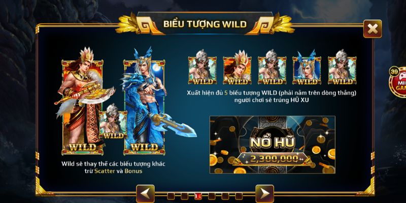 Bí quyết chơi nổ hũ Sơn Tinh Thủy Tinh thắng lớn tại V9Bet 3 Chức năng biểu tượng Wild trong nổ hũ Sơn Tinh Thủy Tinh