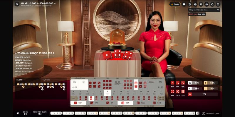 Sicbo là gì? Luật chơi và cách chơi tại V9Bet 4 Giao diện chơi Sicbo cùng dealer cực kỳ xinh đẹp