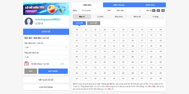 Tuyệt chiêu đánh đề V9Bet hiệu quả mang lại tỷ lệ thắng cao 2 Đánh đề là dự đoán 2 con số cuối của giải đặc biệt để đặt cược